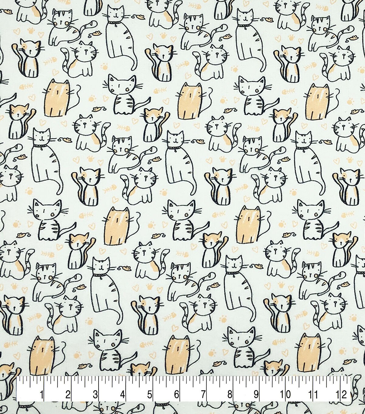 Sketch Cat Super Snuggle Flannel Fabric