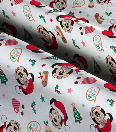 Mickey & Minnie Icons Christmas Cotton Fabric