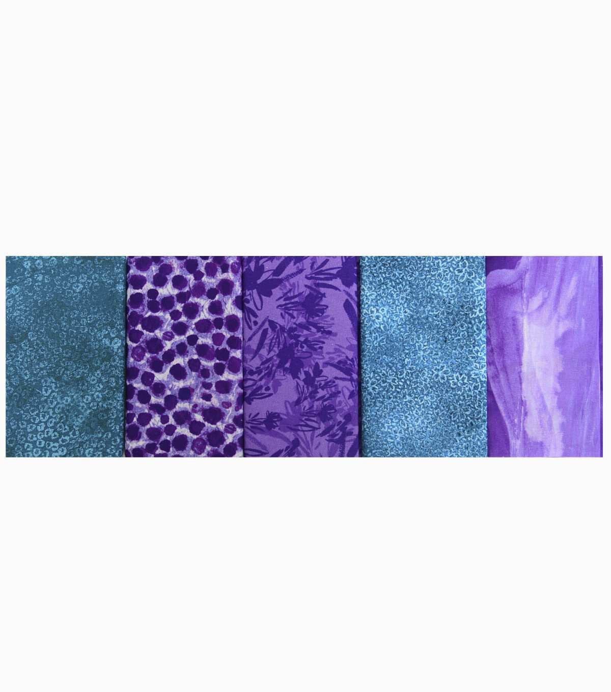 18 x 21 Teal & Purple 1 Cotton Fabric Quarters 5ct by Keepsake Calico