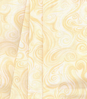 Cream Bold Swirls Cotton Fabric by Keepsake Calico