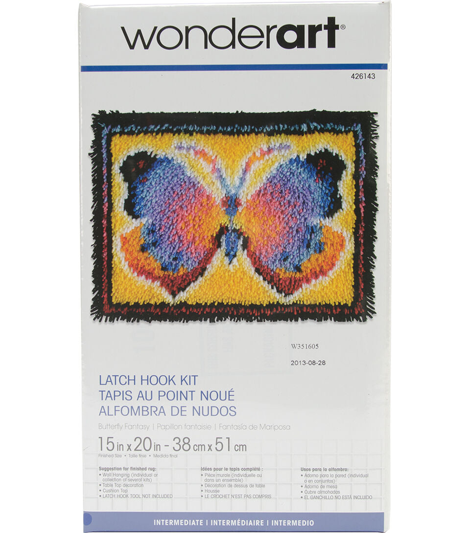 Wonderart Latch Hook Kit 15X20 Butterfly Fantasy
