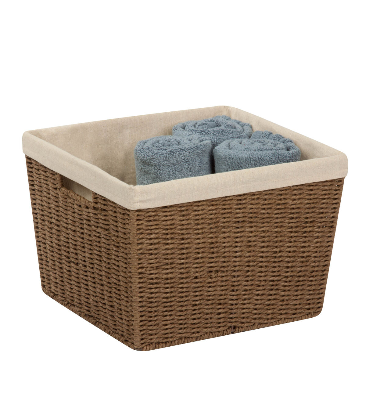 Honey Can Do 13 x 10 Brown Parchment Cord Basket With Liner