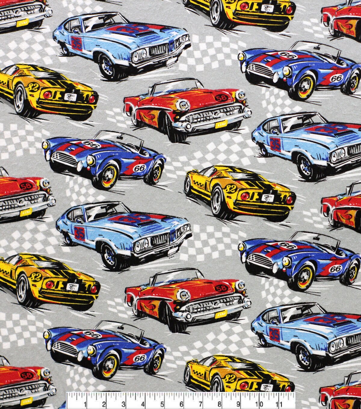 Finishline Cars Super Snuggle Flannel Fabric