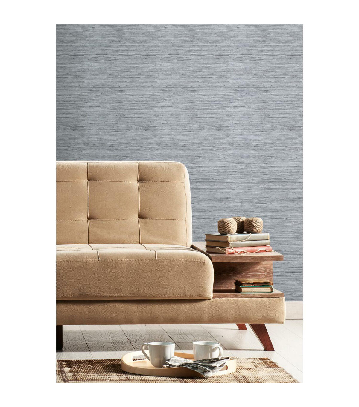 RoomMates Faux Grasscloth Peelable Wallpaper Blue