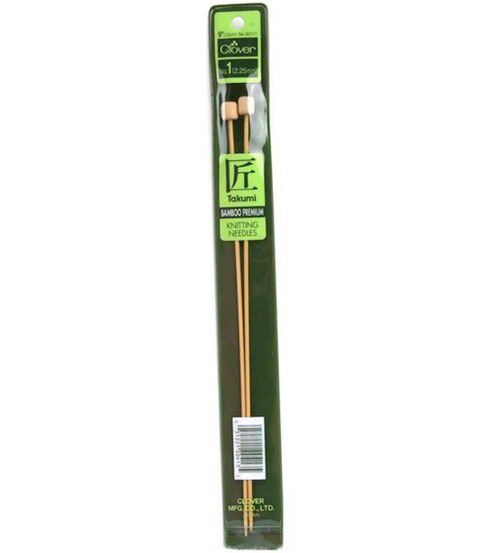 Clover 9 Size 1 Bamboo Single Point Knitting Needle Set