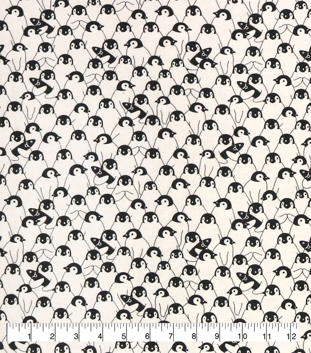 Packed Penguins Super Snuggle Flannel Fabric