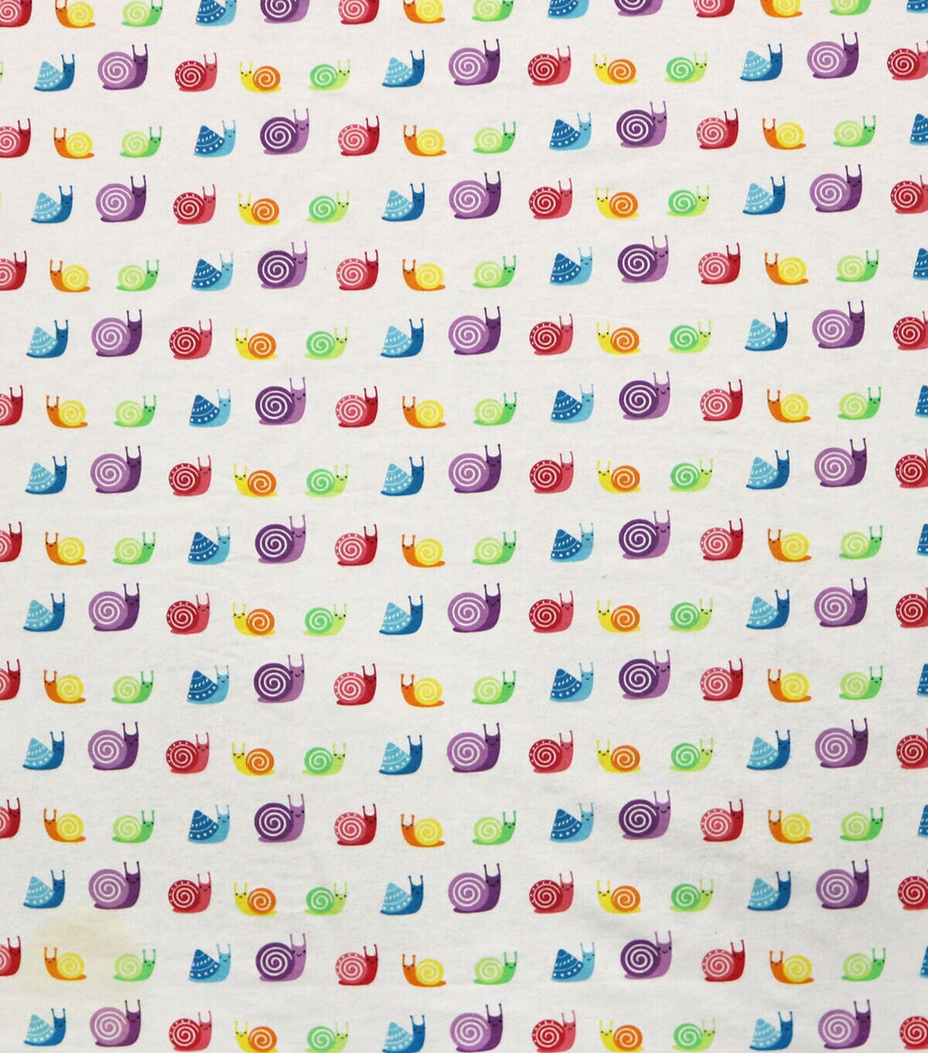 Rainbow Snails Super Snuggle Flannel Fabric