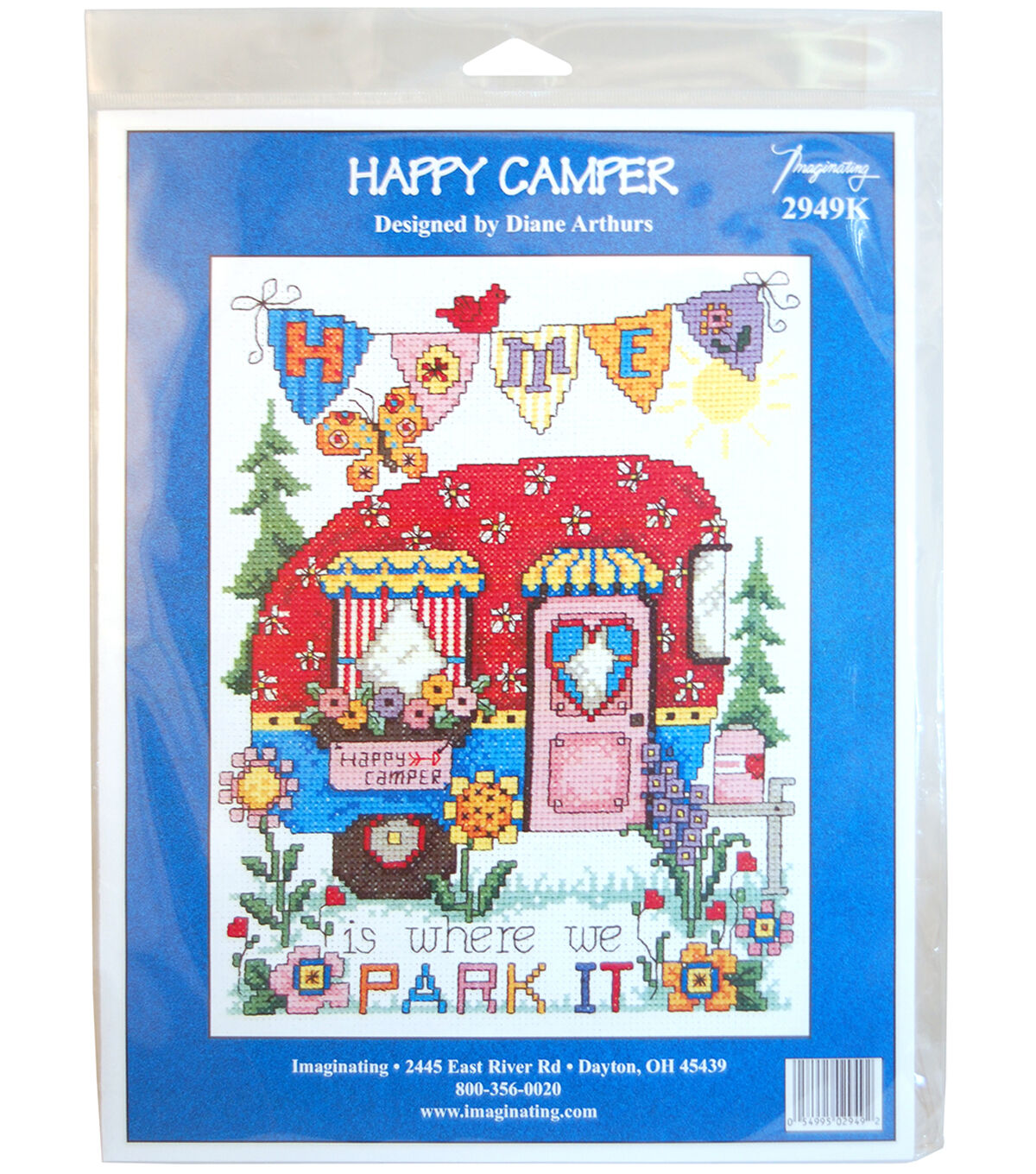 Imaginating 7 x 9 Happy Camper Counted Cross Stitch Kit