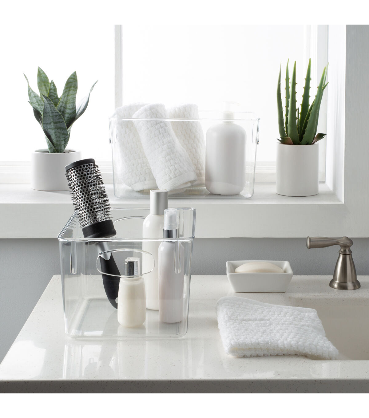 Simplify 11 Clear Horizontal Organizer With Cutout Handles