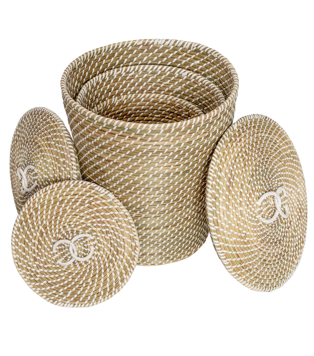 Honey Can Do 16.5 Natural Seagrass Woven Nesting Baskets 3ct