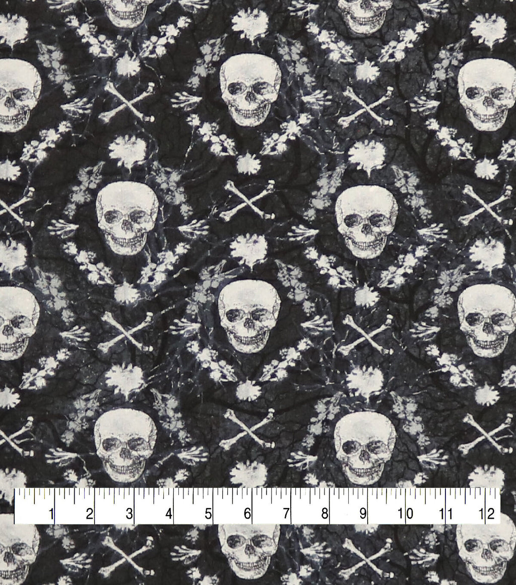 Skulls Halloween Super Snuggle Flannel Fabric