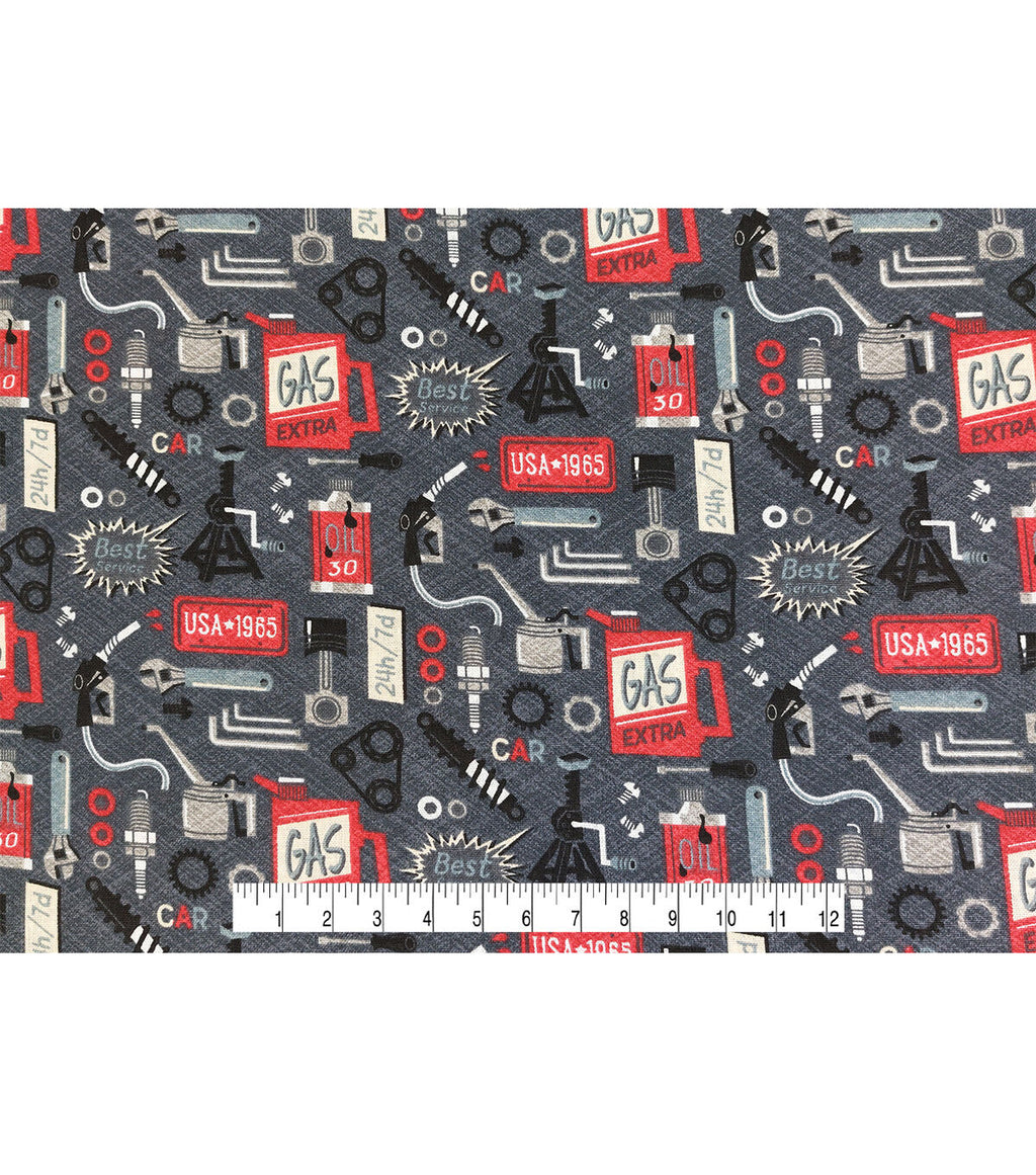 Mechanics Tools Novelty Cotton Fabric