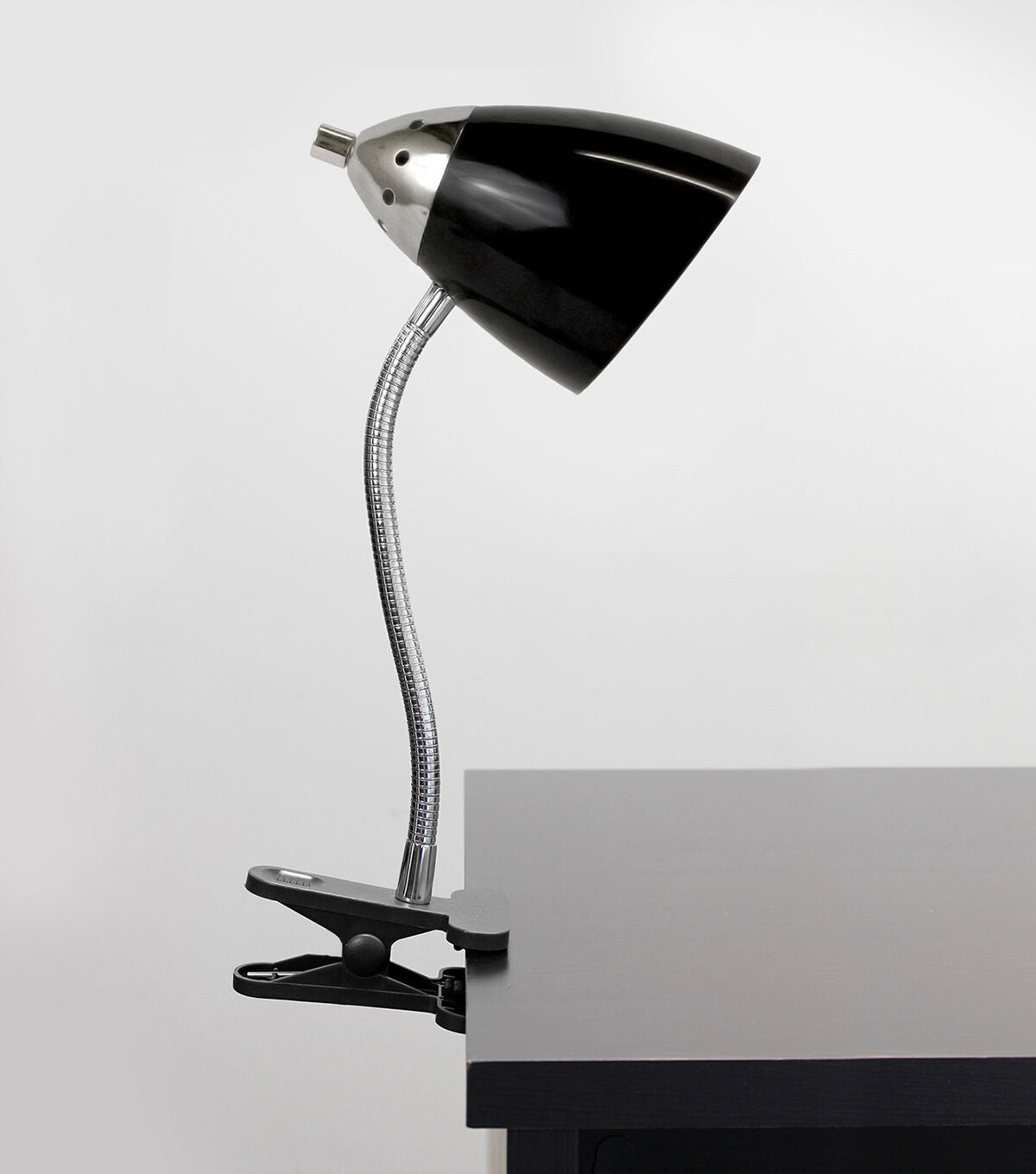 All The Rages Black Flossy Flexible Gooseneck Clip Light Desk Lamp