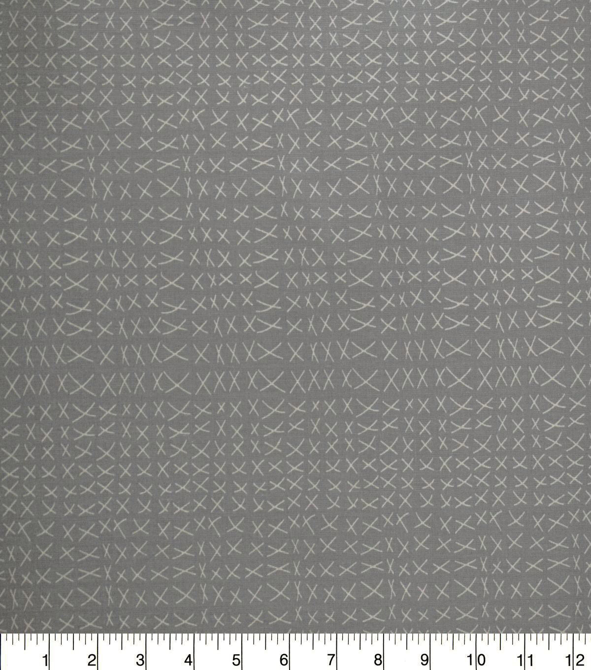 X Print on Gray Quilt Cotton Fabric by Quilter's Showcase