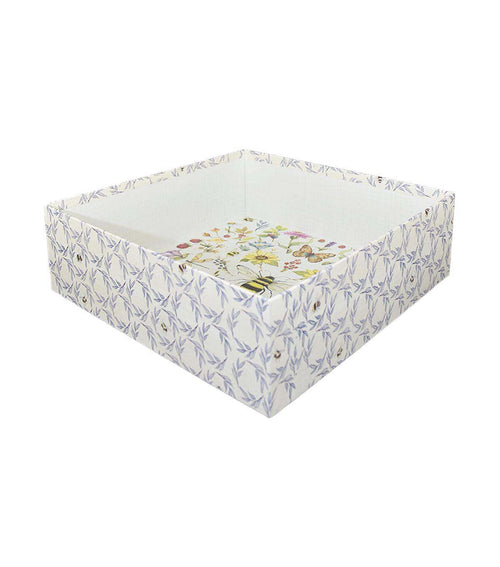 12.5 Bees on White & Blue Storage Box With Window Lid by Place & Time