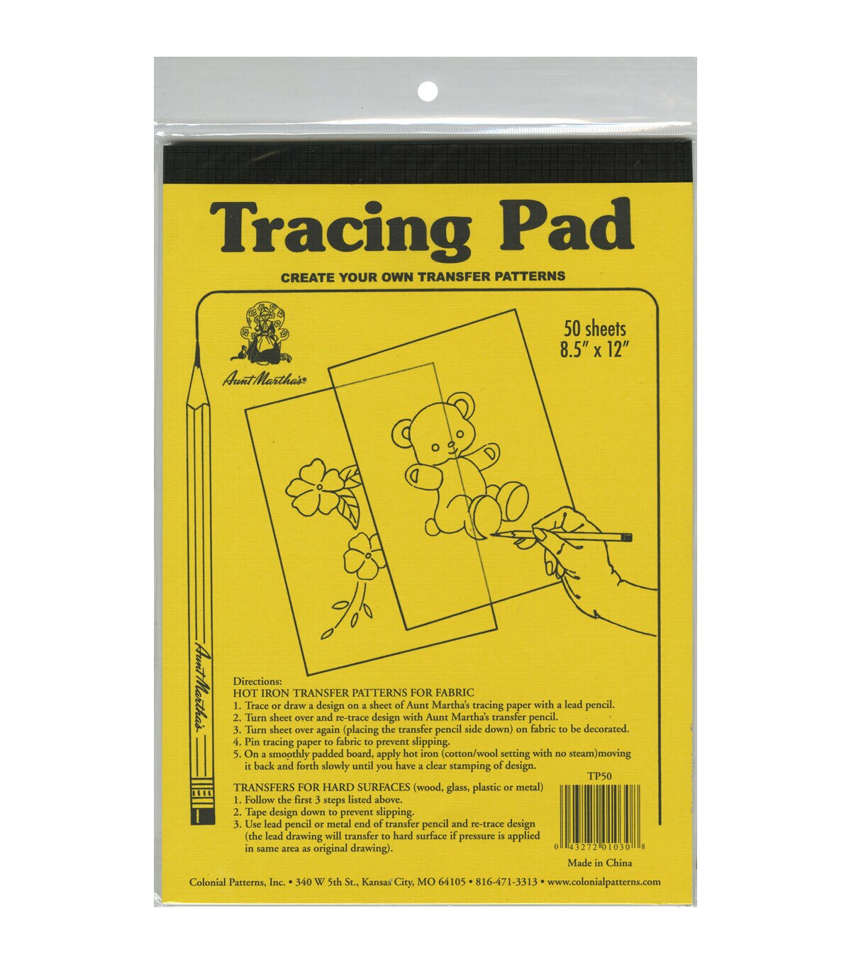 Aunt Martha's Hot Iron Transfer Paper 9X12 50 Pkg