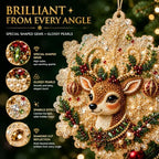 Christmas Ornaments Pearl Diamond Art Kits For Adults, Diy Wooden Diamond Art Christmas Ornaments For Christmas Tree With Pearls, Hanging Special-Shaped Gems & Jute Twine, Christmas Decor Craft#W