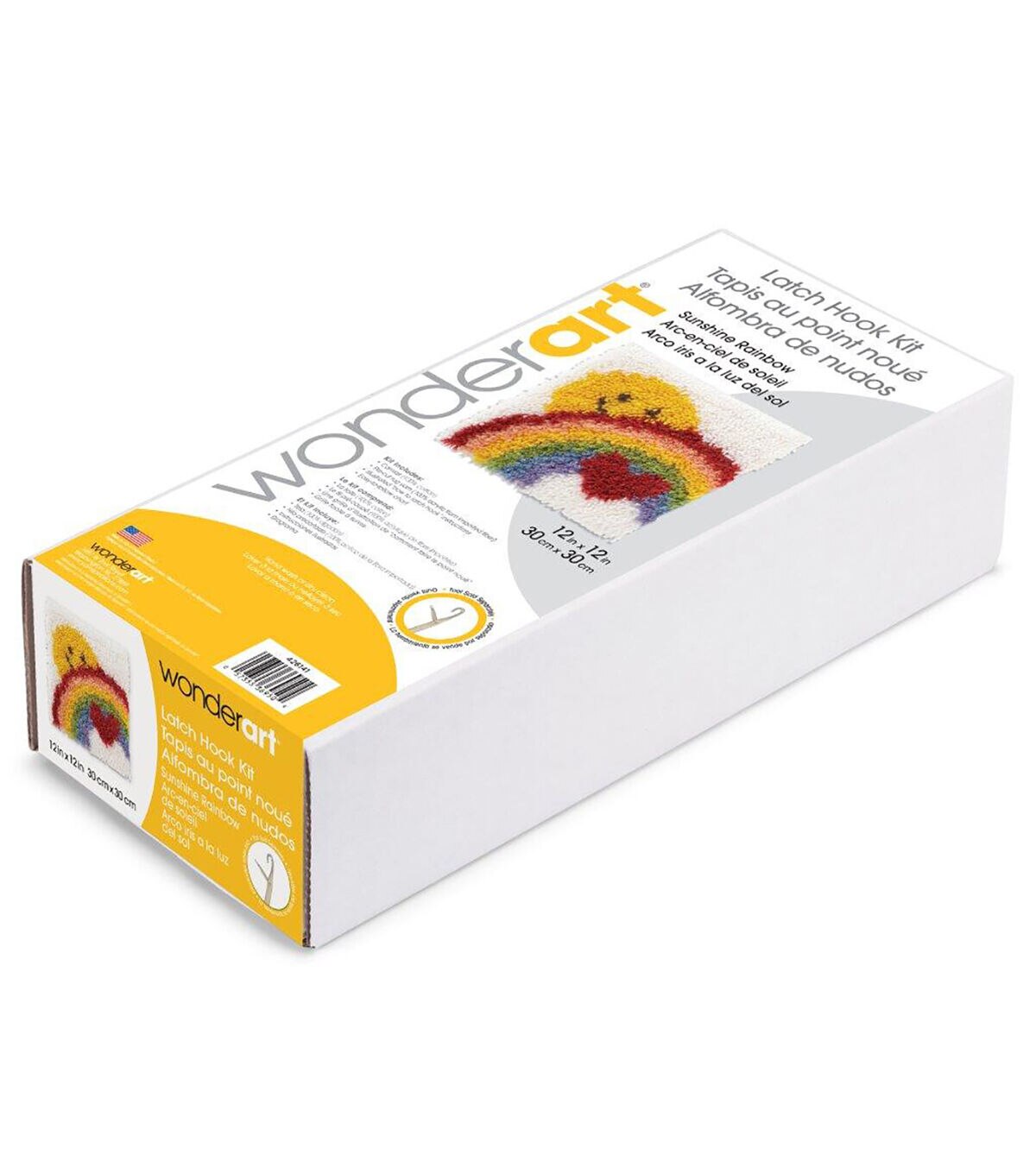 Wonderart Latch Hook Kit 12X12 Sunshine Rainbow