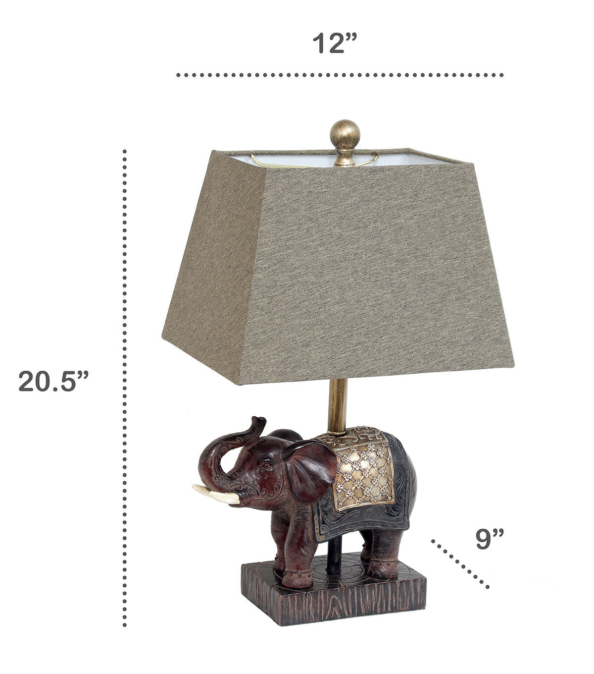 All The Rages 20 Elephant Table Lamp With Fabric Shade