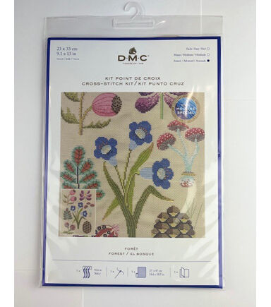 DMC 9 x 13 Emily Peacock Botanical Forest Cross Stitch Kit