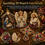 10PCS Christmas Pearl Diamond Painting Hanging Ornament Art Kit for Adults