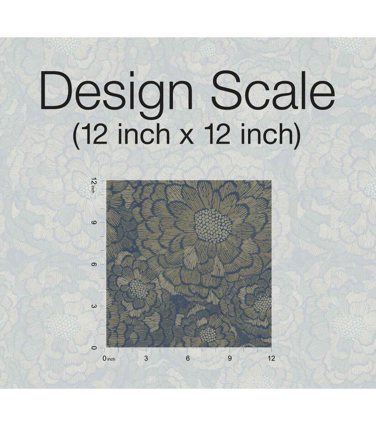 RoomMates 20.5 x 16.5' Blue Zen Dahlia Peel & Stick Wallpaper