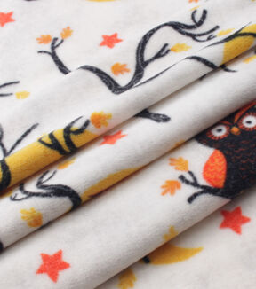 Owls on Branches Anti Pill Fleece Fabric