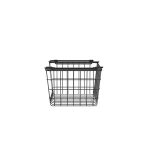 Oceanstar 12 x 10 Black Stackable Metal Wire Storage Baskets 3pk
