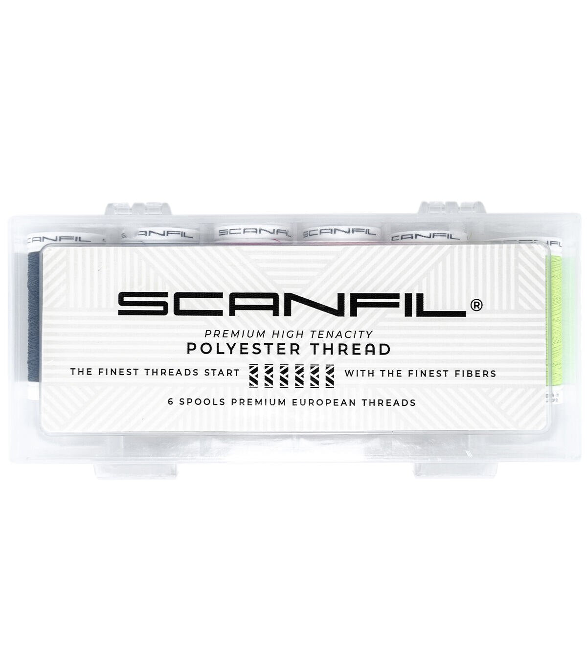 SCANFIL Premium Polyester No. 100 Thread 500 Yds 6ct and Box Costume