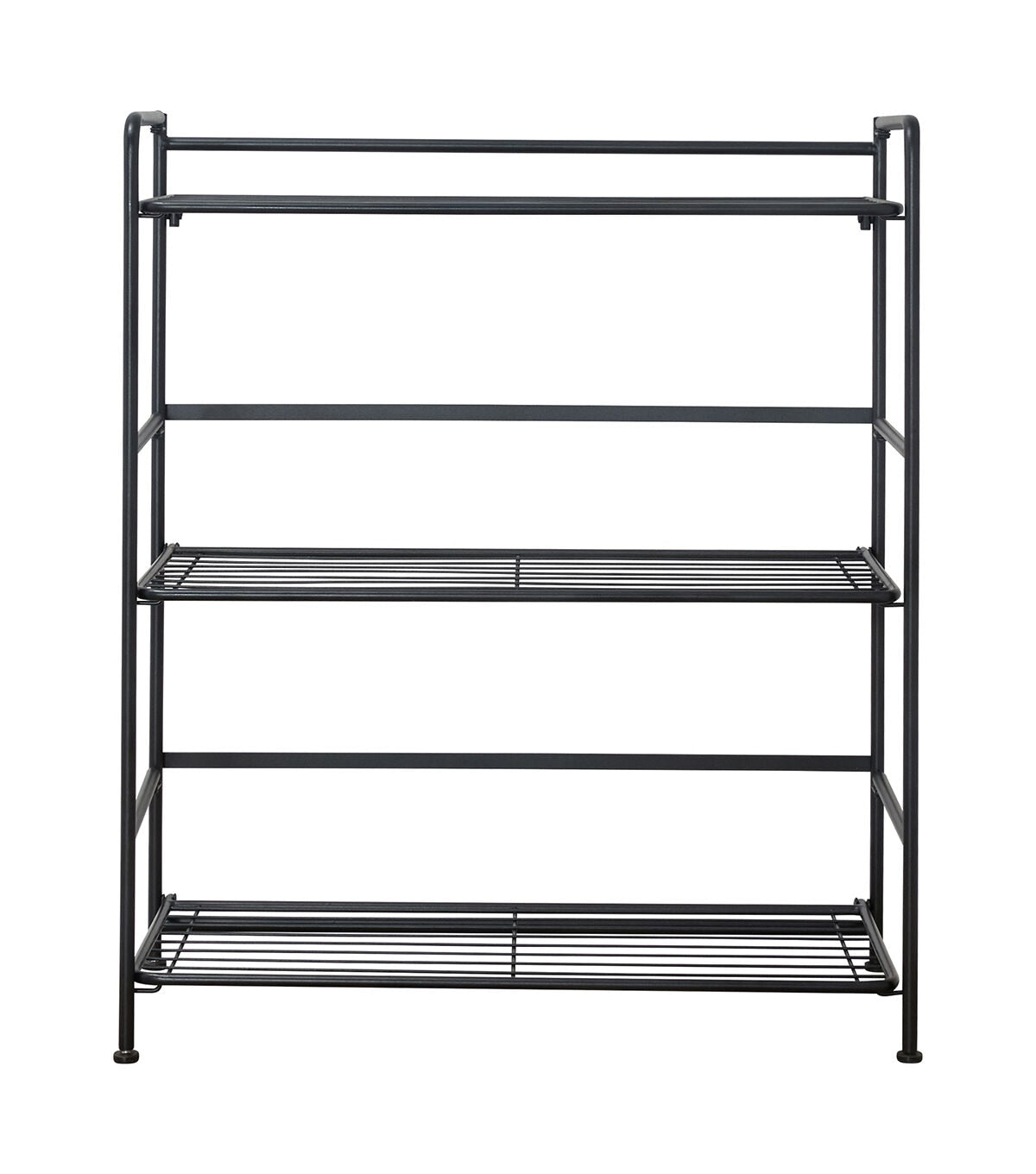 FlipShelf Black 3 Tier Metal Wide Shelving Unit