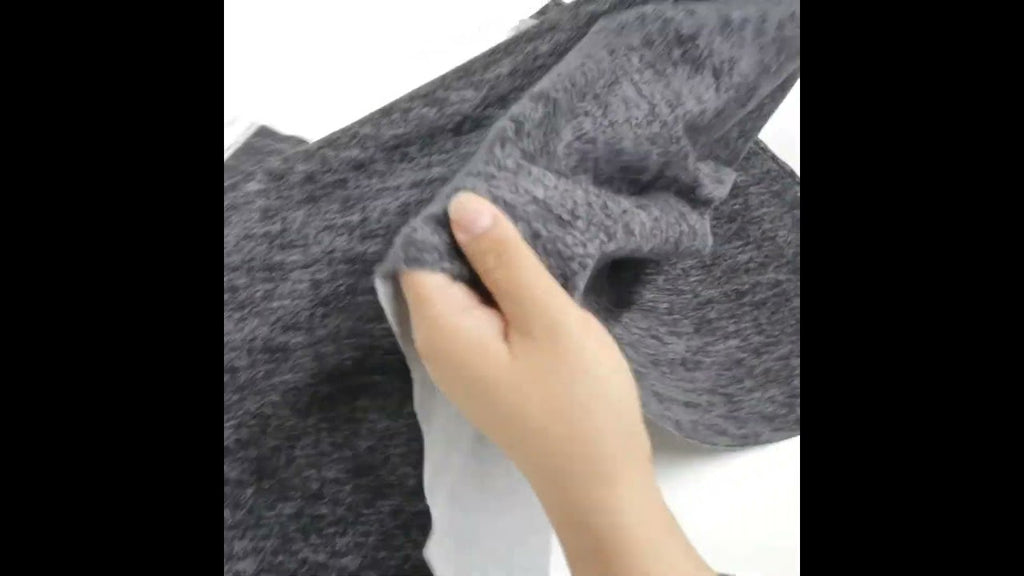 Black Heathered Luxe Flannel Fabric