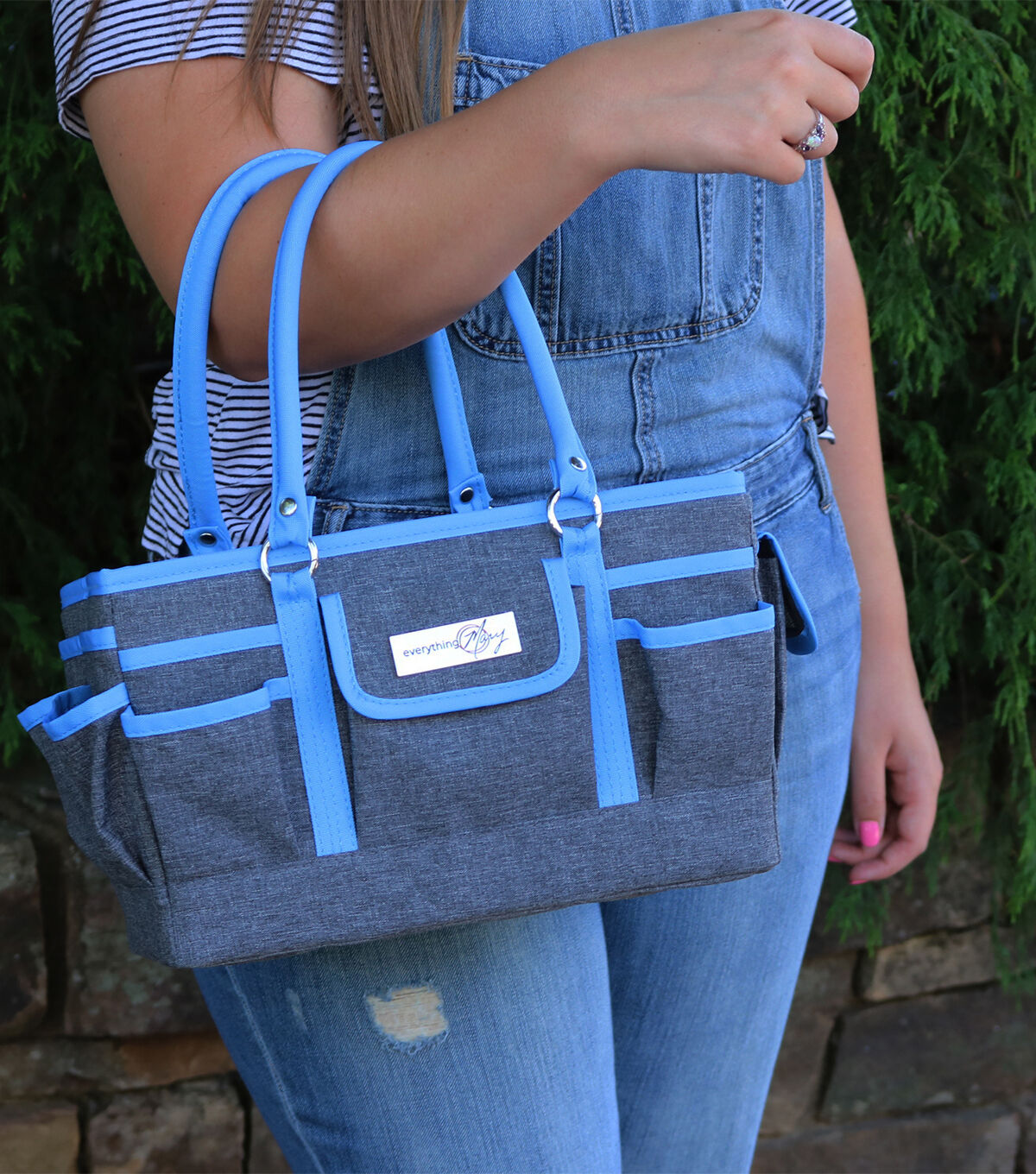 Everything Mary 12 Blue & Gray Craft Bag Organizer Tote