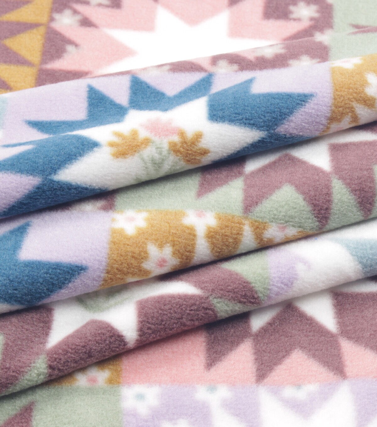 Quilted Patchwork Anti Pill Fleece Fabric