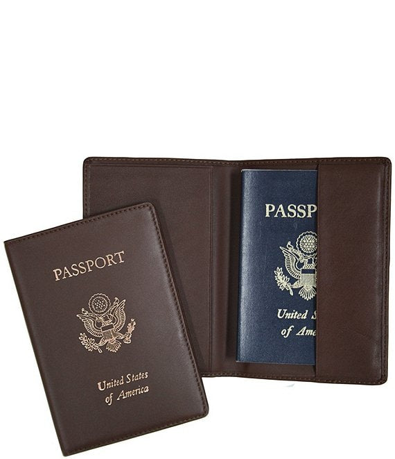 Leather Foil-Stamped RFID Blocking Passport Jacket