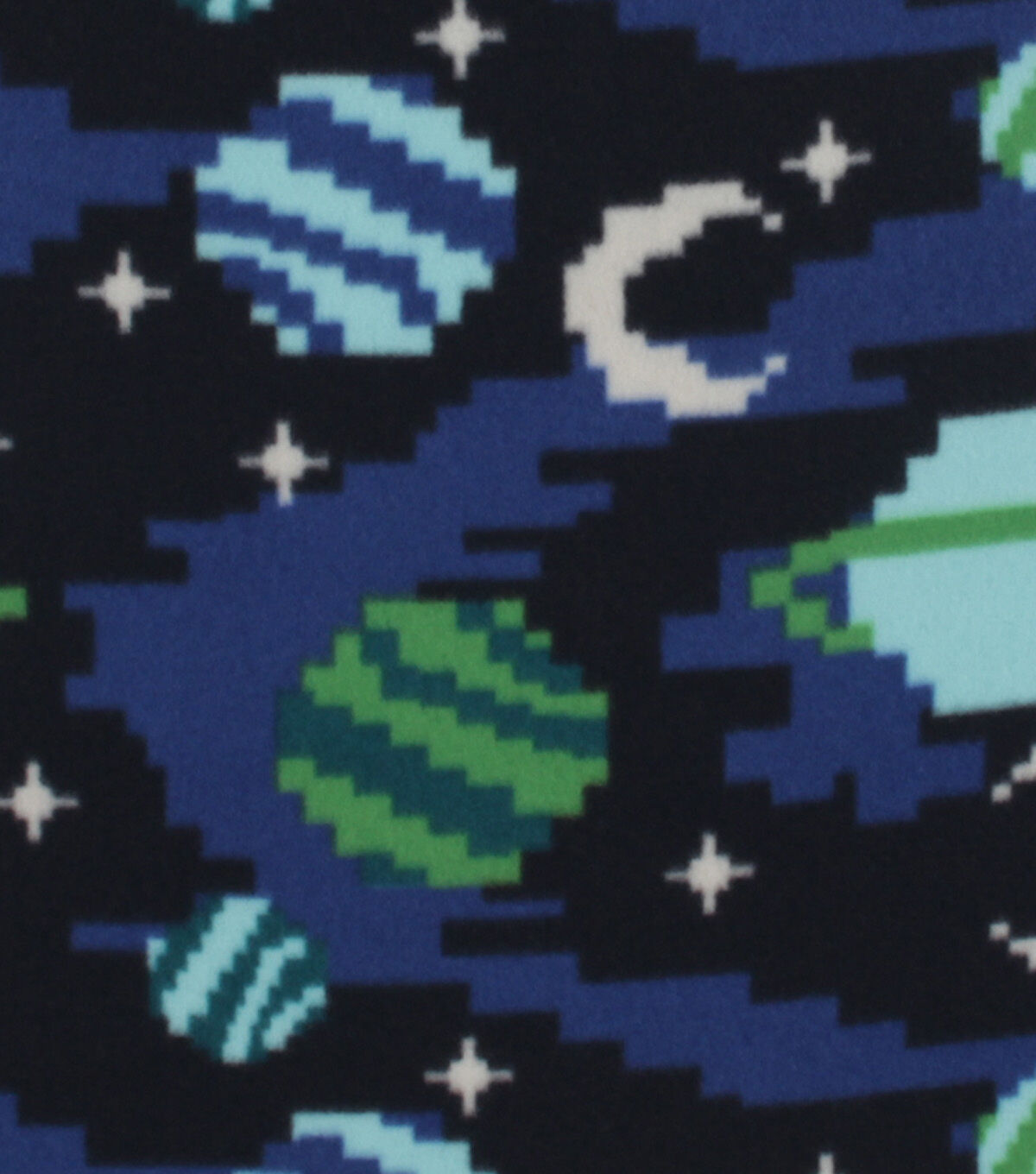 Pixal Space blizzard Prints Fleece Fabric