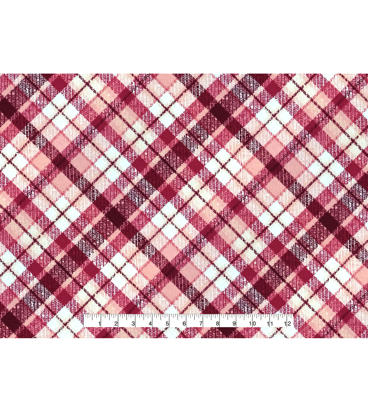 Dusty Pink Bias Plaid Super Snuggle Flannel Fabric
