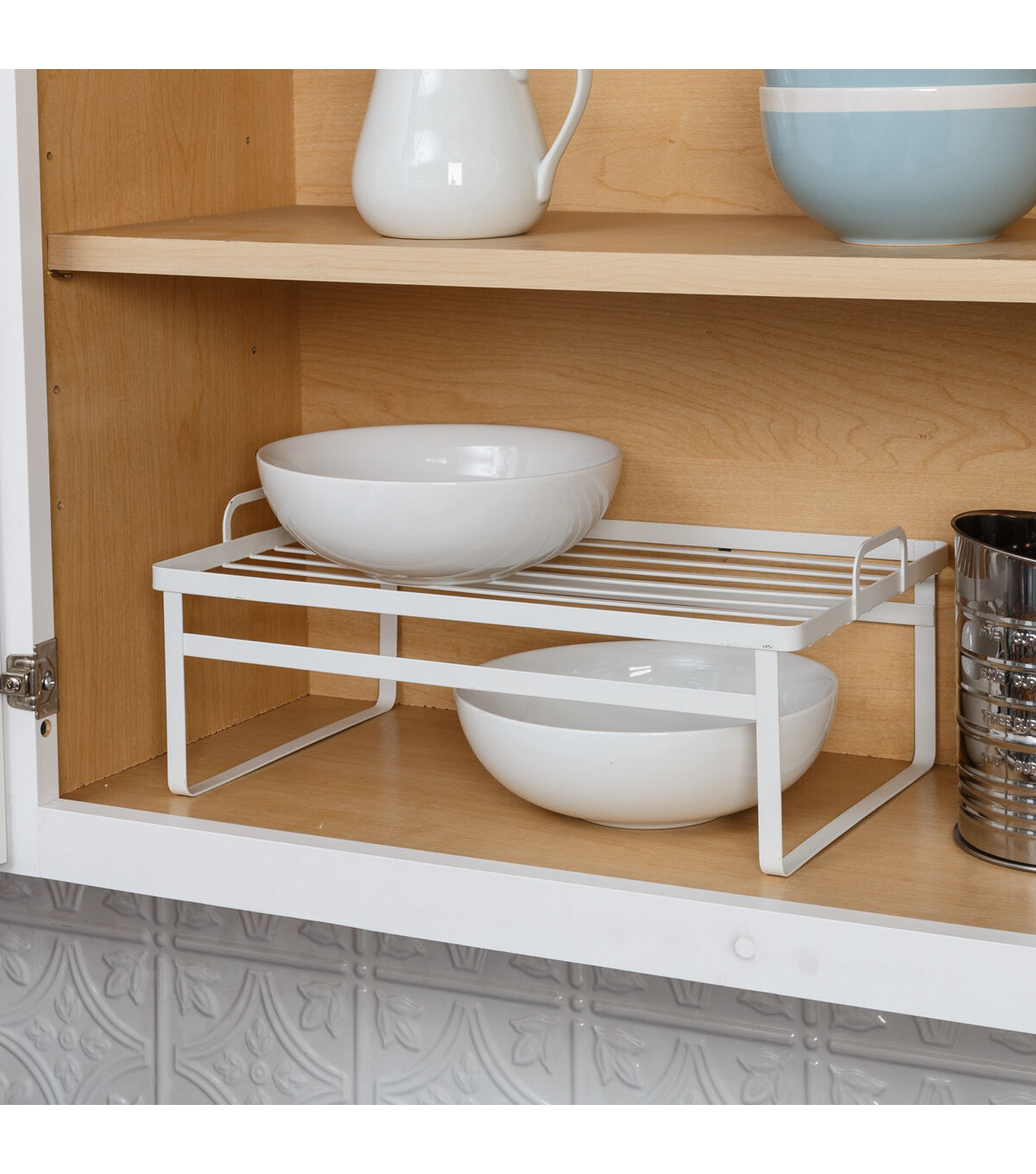 Honey Can Do 15 x 10 White Stackable Cabinet Shelves 2pk