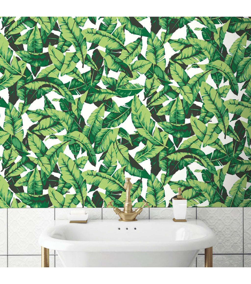 RoomMates Palm Leaf Peelable Wallpaper