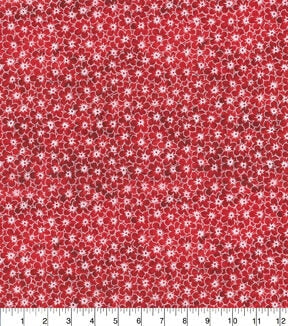 Dark Red Sundrenched Floral Cotton Fabric by Keepsake Calico