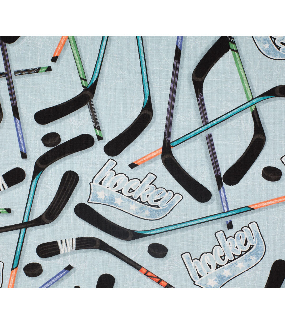 Novelty Cotton Fabric Hockey Ice Rink
