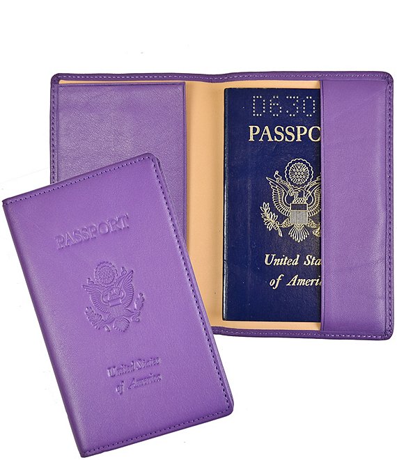 Leather Debossed RFID Blocking Passport Jacket