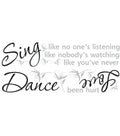 RoomMates Wall Decals Dance, Sing, Love