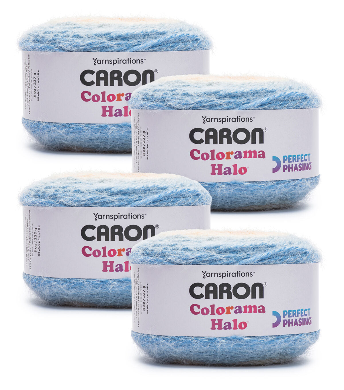 Caron Colorama Halo 481yds Bulky Polyester Blend Yarn 4 Bundle