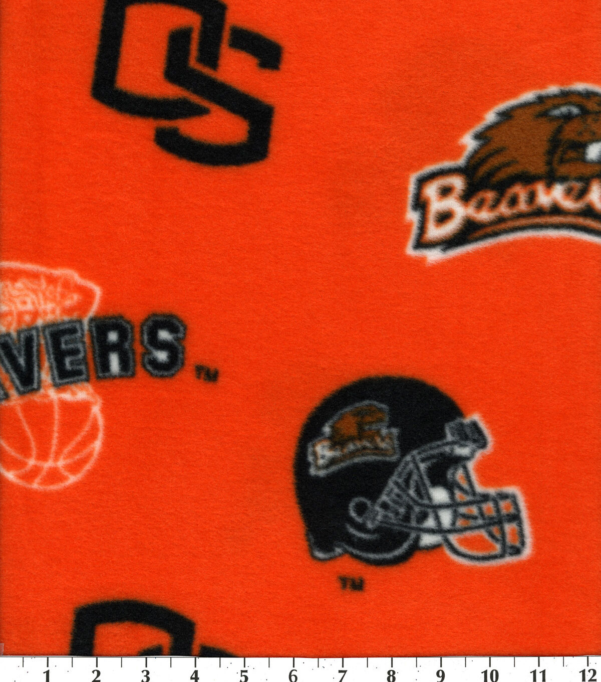 Oregon State University Beavers Fleece Fabric Allover