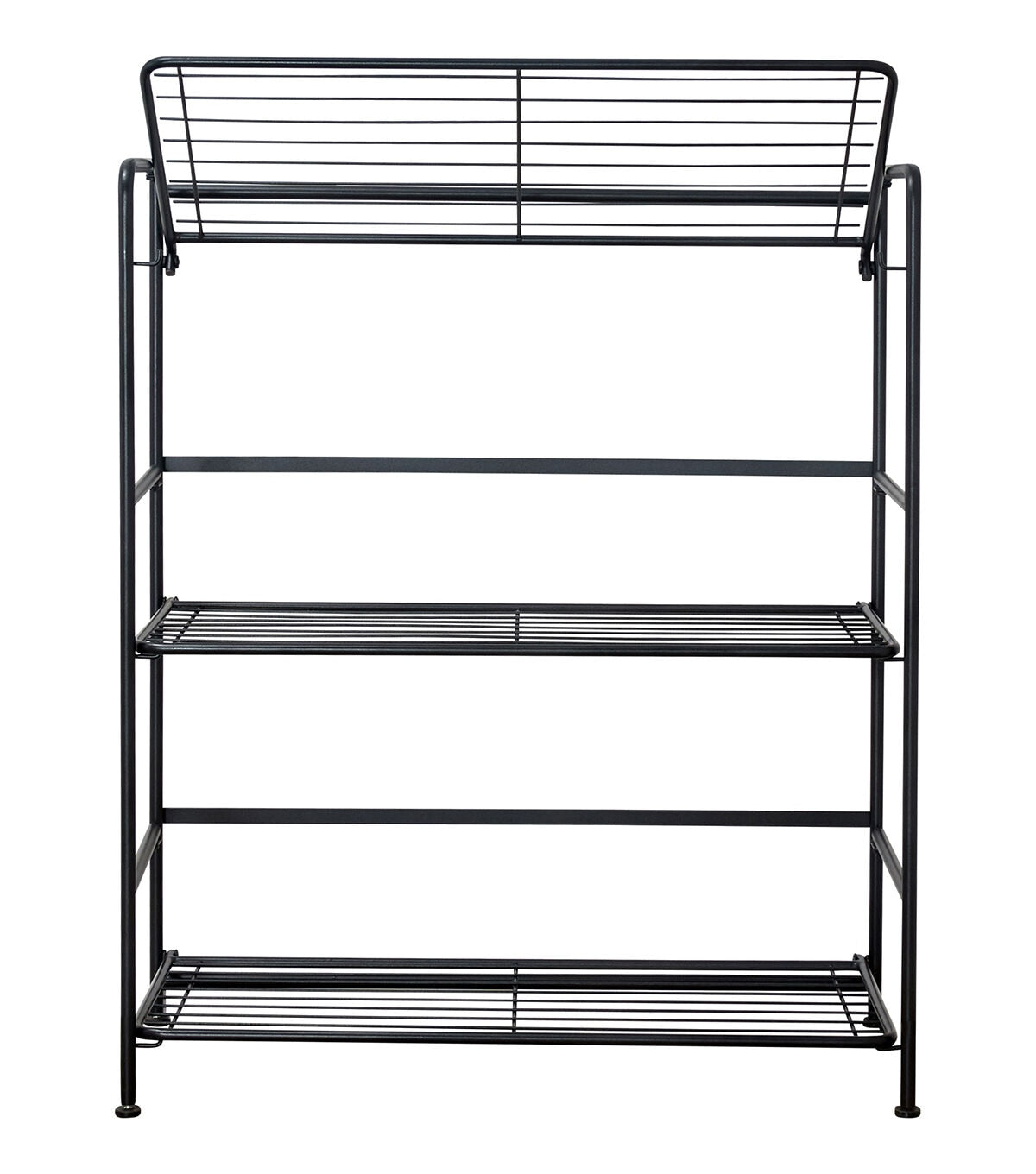 FlipShelf Black 3 Tier Metal Wide Shelving Unit