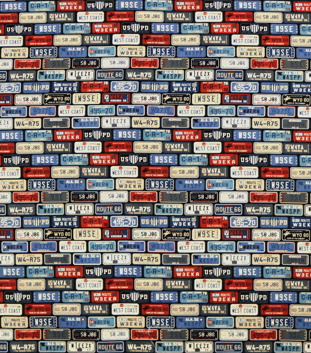 License Plates Super Snuggle Flannel Fabric