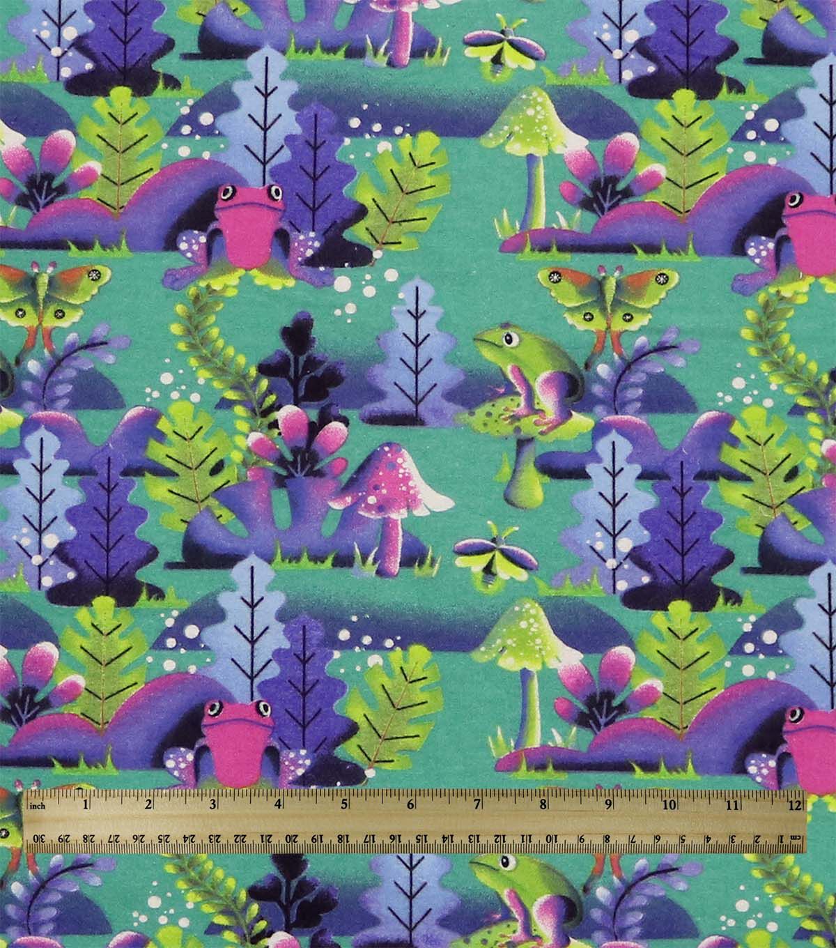 Landscape Leaves on Blue Super Snuggle Flannel Fabric