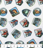 Dino Badges Super Snuggle Flannel Fabric