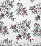 White Poinsettia Super Snuggle Flannel Fabric