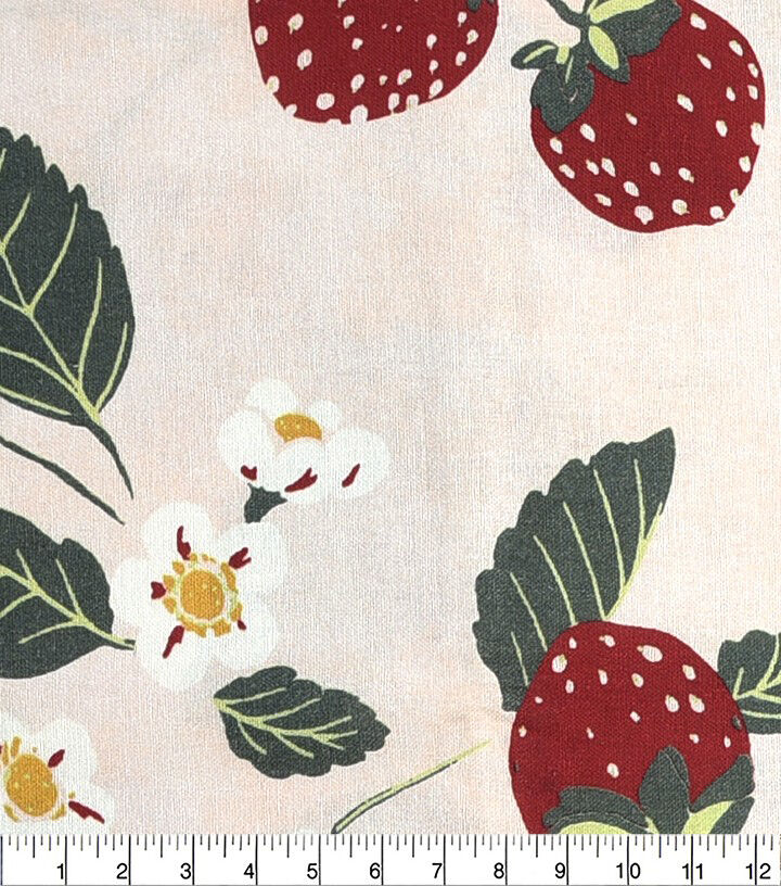 Strawberry & Floral Quilt Cotton Fabric by Keepsake Calico